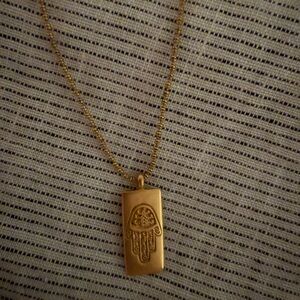 Satya Jewelry Gold Hamsa Rectangle Pendant Necklace